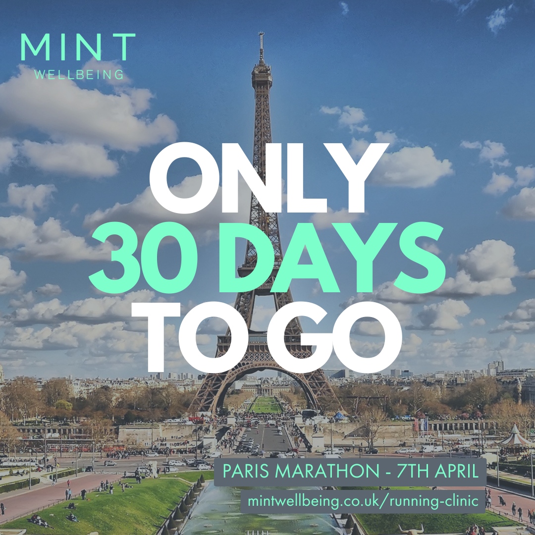 mintwellbeinguk's tweet photo. 🇫🇷 Countdown to #ParisMarathon: 30 days until glory! Elevate your performance with Mint Wellbeing's running assessments, targeted S+C training, and rejuvenating massages. Let's make Paris unforgettable! 🏅🏃‍♂️ #RunningGoals #MintWellbeing https://t.co/5vVbAmrpjN