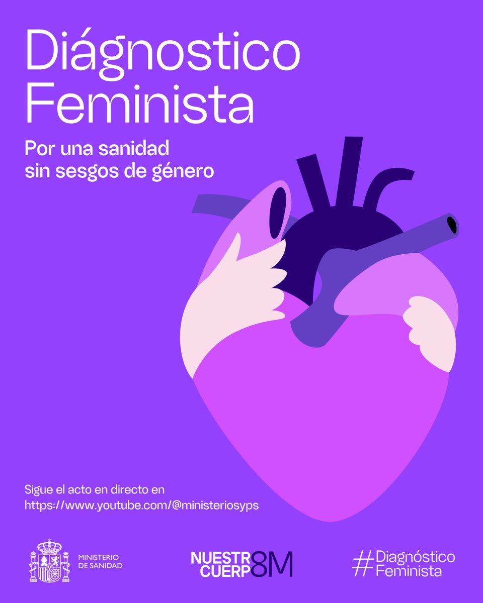 🟣 Diagnóstico Feminista: por una sanidad sin sesgos de género. Con la ministra de Sanidad <a href="/Monica_Garcia_G/">Mónica García</a>.

📲 Puedes seguir el acto en directo a partir de las 12:30: youtube.com/@ministeriosyp…