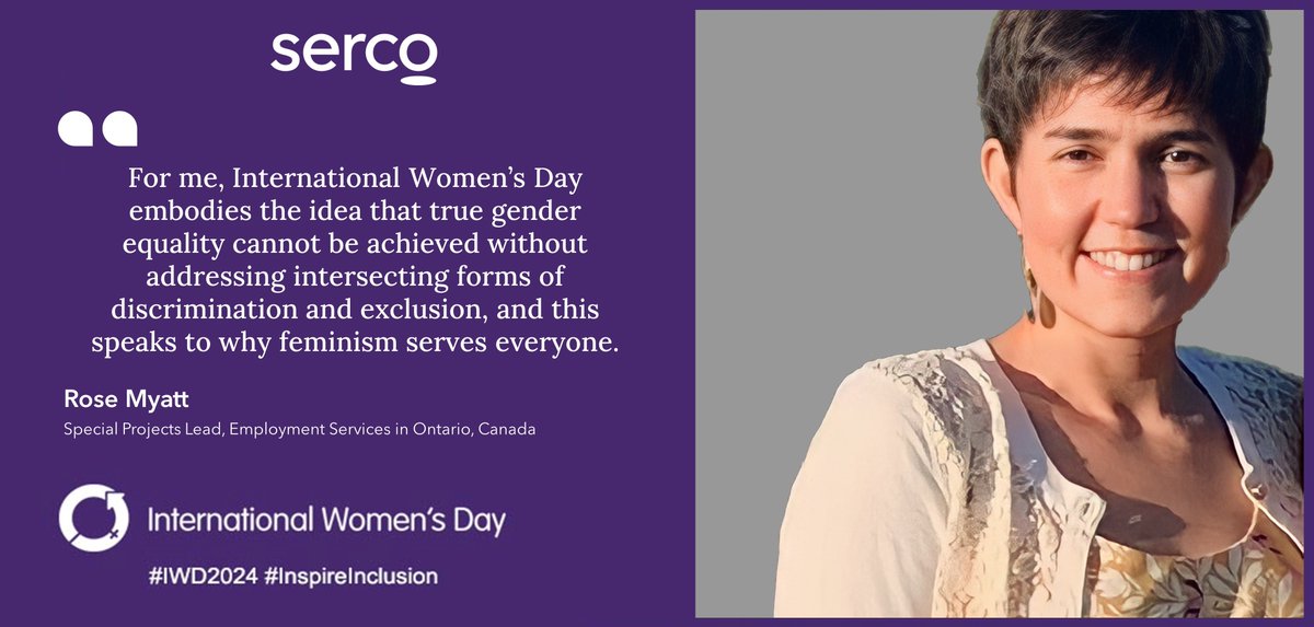 Celebrating #IWD2024 by spotlighting Rose Myatt who has recently transferred from Serco’s division in the UK, to the team in North America supporting the EmployNext program in Ontario, Canada. #InspireInclusion