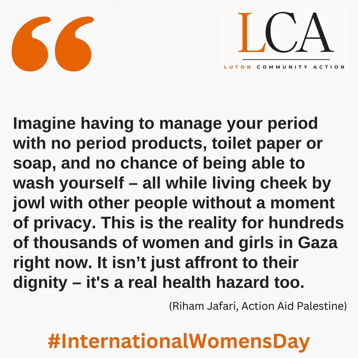 This #internationalwomensday, menstruating women and girls have no access to sanitary products. They are forced to use tent scraps, plastic bags and tissues. Others are missing their periods completely due to the stress. There is no privacy, and insufficient access to water and