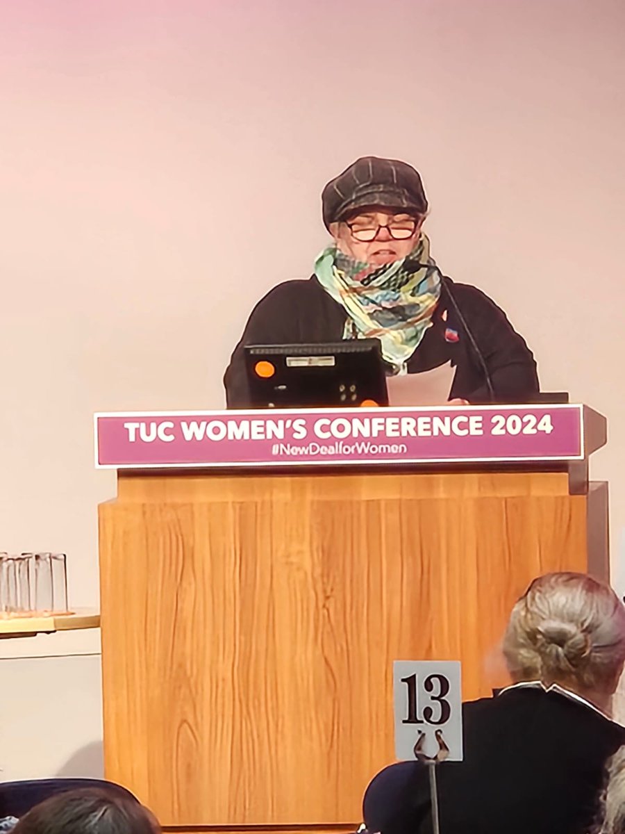 Liz Wheatley speaking passionately on the motion on abortion at the 2024 TUC Women's Conference. #TUCWomensConference #NewDealForWomen
