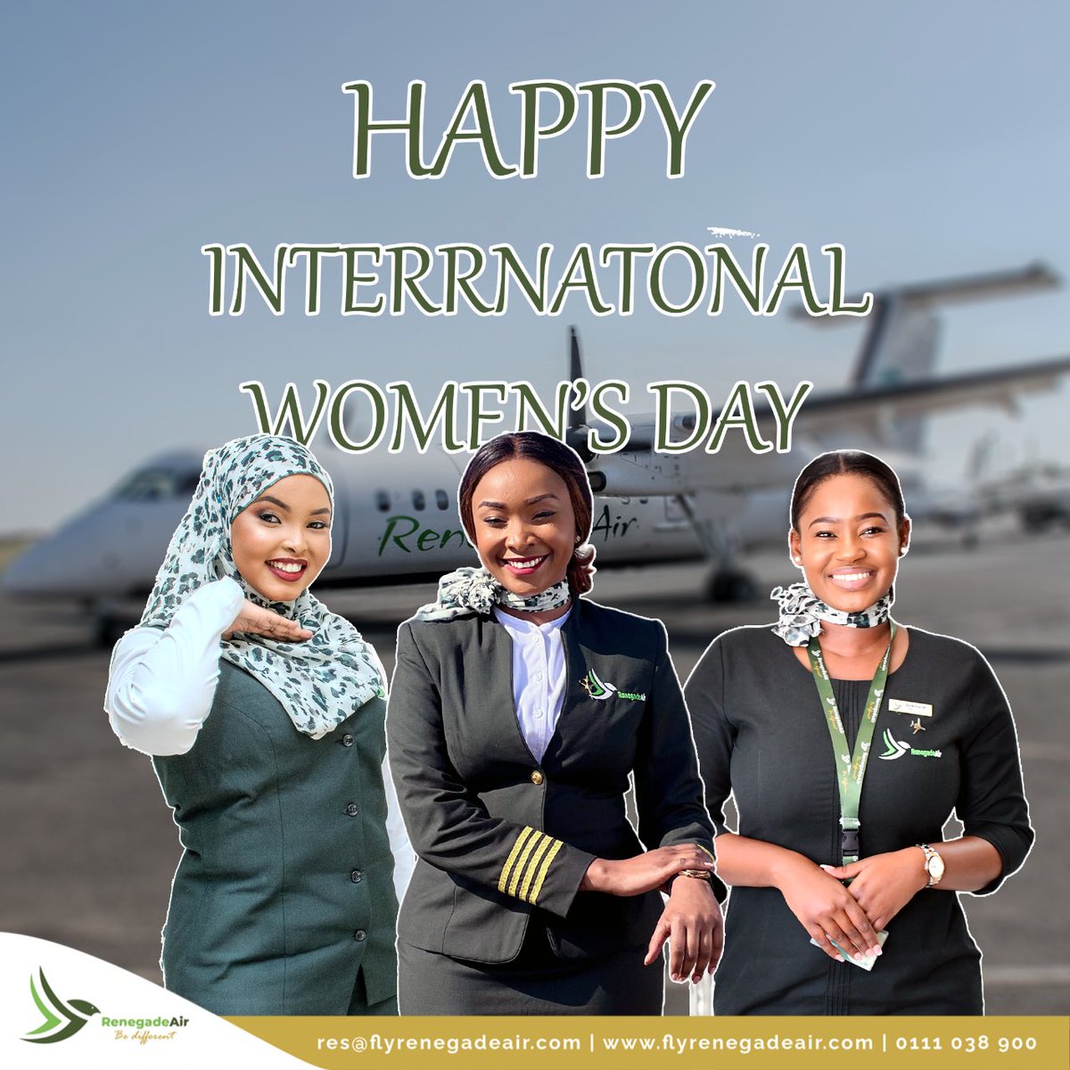 Wishing you a Happy International Women's Day filled with inspiration, empowerment, and the recognition of all the amazing women who make a difference. #flyrenegaeair #bedifferent #InternationalWomensDay #WomensDay #flyrenegadeairexperince #WomenInAviation