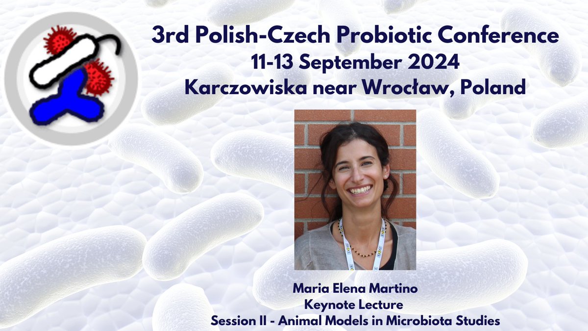 3rd Polish-Czech Probiotic Conference (@pcpc2024) on Twitter photo It is a great pleasure to announce our first Keynote Speaker! @mariaelemartino from University of Padua, Italy will have an openning talk of the II Session - Animal Models in Micrrobiota Studies!
Register: pcpc2024.hirszfeld.pl
#probiotics #conference <a href="/IITDPAN/">IITD</a> <a href="/MNiSW_GOV__PL/">Ministerstwo Nauki i Szkolnictwa Wyższego</a> It is a great pleasure to announce our first Keynote Speaker! @mariaelemartino from University of Padua, Italy will have an openning talk of the II Session - Animal Models in Micrrobiota Studies!
Register: pcpc2024.hirszfeld.pl
#probiotics #conference <a href="/IITDPAN/">IITD</a> <a href="/MNiSW_GOV__PL/">Ministerstwo Nauki i Szkolnictwa Wyższego</a>