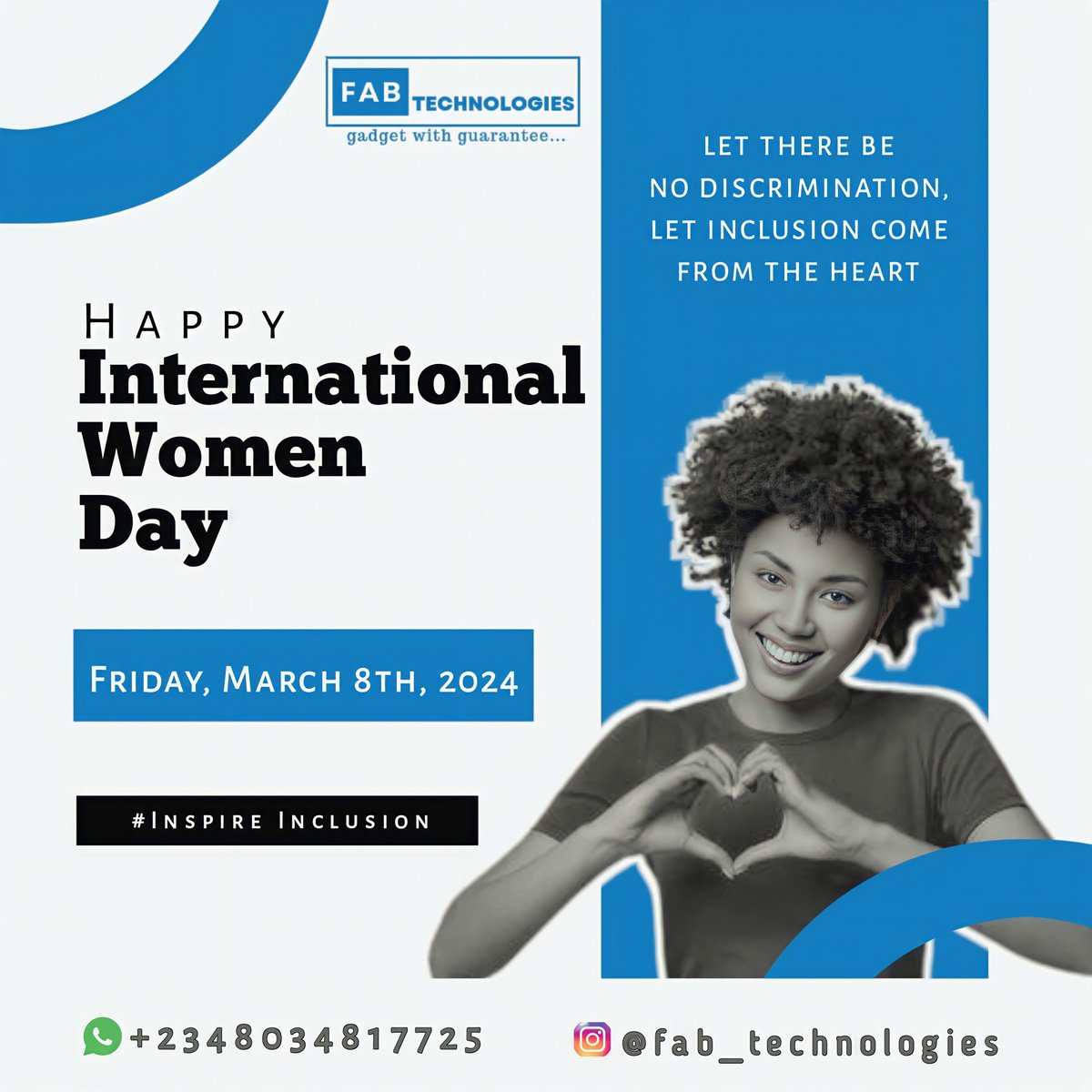 Fab_Tech_'s tweet image. Invest in women, Accelerate progress!
Happy International Women&apos;s Day!🫶🏻