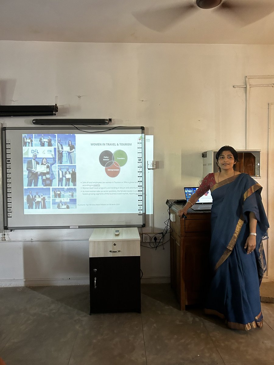 Today I interacted Geography graduates at Nirmala Women’s College to encourage them to participate in Sustainable Tourism. With education &amp; social change more women are financially independent. This results in more female travellers too. #InternationalWomansDay