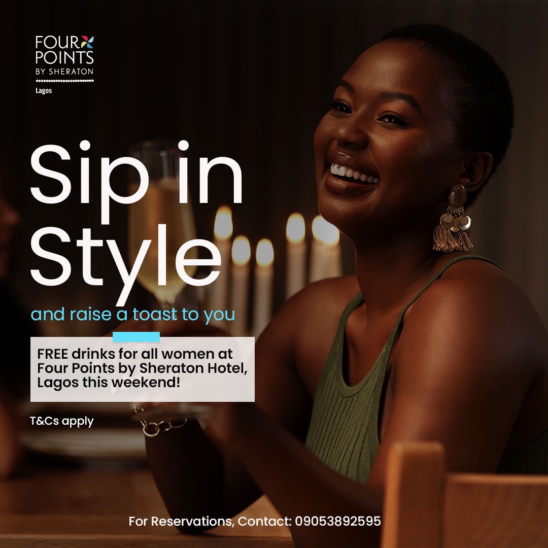 FourPointsLagos's tweet photo. Because every woman deserves to be celebrated, we are offering a special treat just for YOU.

Indulge in our special themed weekend buffets or unwind at our rooftop bar this weekend to enjoy complimentary drinks 🍹

For enquiries and table reservations; 
Call/WhatsApp 09053892595 https://t.co/CNirJ6834r