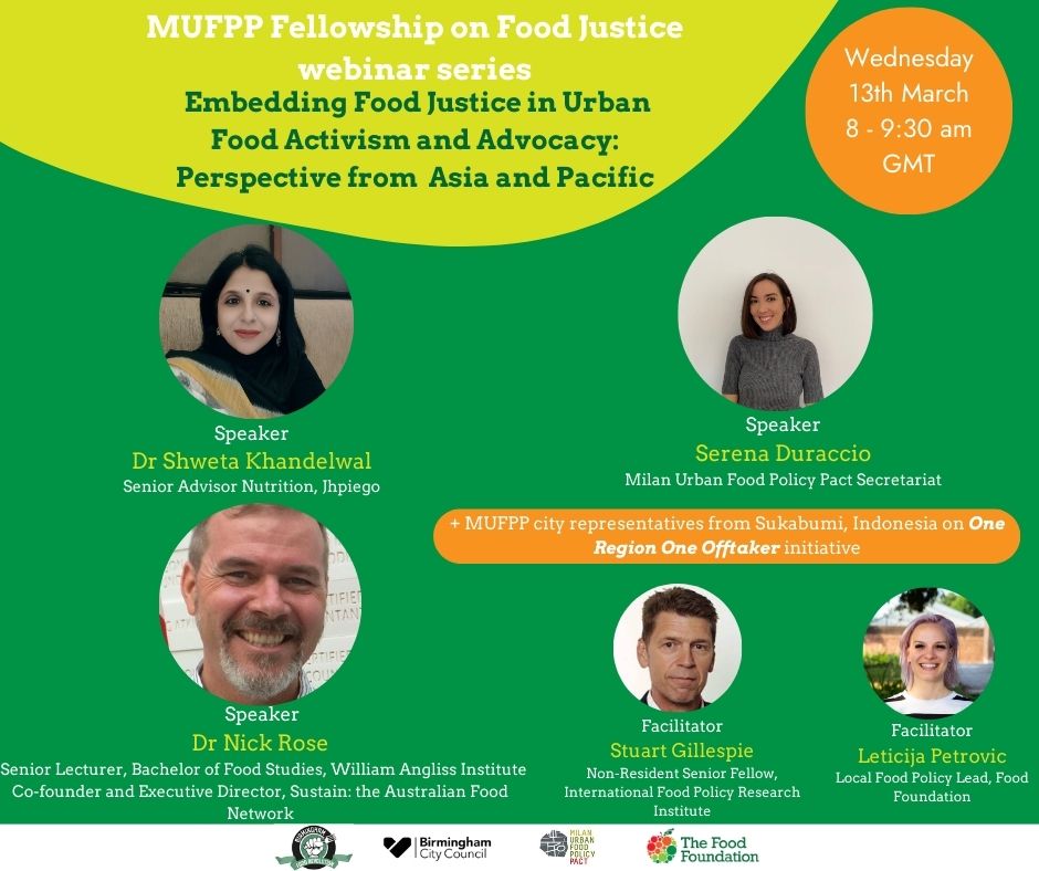 The Food Foundation (@food_foundation) on Twitter photo 📽 Our latest webinar exploring the principles of #foodjustice in partnership with <a href="/mufpp/">Milan Urban Food Policy Pact</a> and <a href="/BhamCityCouncil/">Bham City Council</a> is on Wednesday (March 13)!
It will focus on embedding food justice in urban food strategies and activism with perspectives from the Asia and the Pacific.
Sign up 📽 Our latest webinar exploring the principles of #foodjustice in partnership with <a href="/mufpp/">Milan Urban Food Policy Pact</a> and <a href="/BhamCityCouncil/">Bham City Council</a> is on Wednesday (March 13)!
It will focus on embedding food justice in urban food strategies and activism with perspectives from the Asia and the Pacific.
Sign up