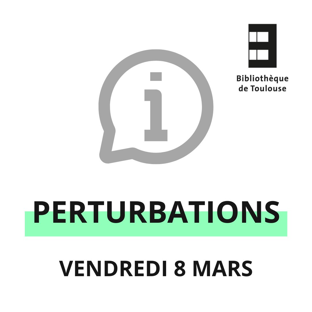 BibliothèqueToulouse (@bib_toulouse) on Twitter photo En raison d'un mouvement de grève, l'ouverture des bibliothèques et les services sont perturbés.
La Médiathèque J. Cabanis fermera à 13h. La réouverture à 14h est incertaine.
En ce qui concerne les autres bibliothèquespensez à téléphoner avant de vous déplacer.
<a href="/Toulouse/">Toulouse - Mairie et Métropole</a> En raison d'un mouvement de grève, l'ouverture des bibliothèques et les services sont perturbés.
La Médiathèque J. Cabanis fermera à 13h. La réouverture à 14h est incertaine.
En ce qui concerne les autres bibliothèquespensez à téléphoner avant de vous déplacer.
<a href="/Toulouse/">Toulouse - Mairie et Métropole</a>