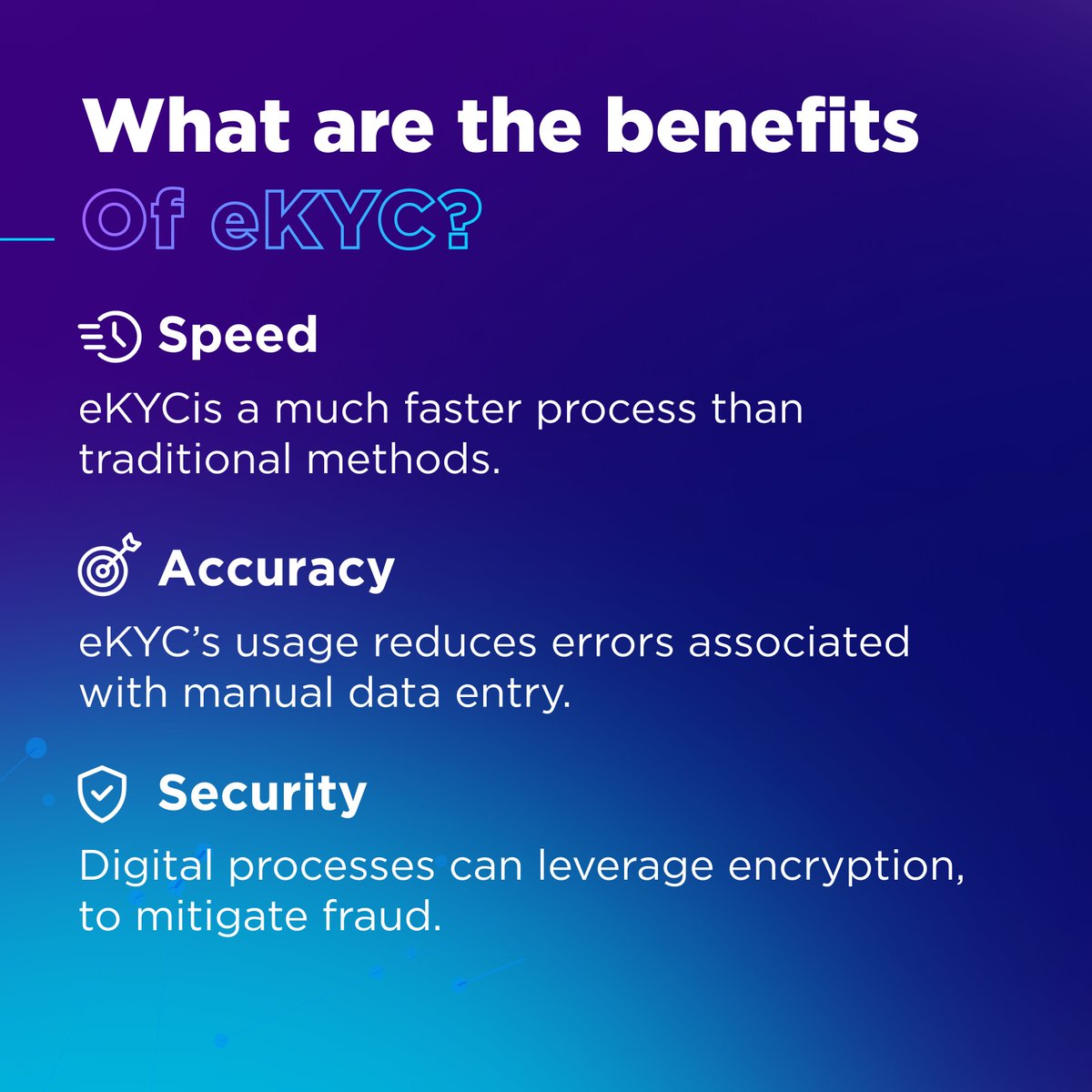 Smart. Streamlined. Seamless. Across the world, eKYC is transforming identity verification for the better.

In doing so, it’s also helping to get more people into the global economy than ever before.

Swipe below to learn more about eKYC 👇

#FOO #Fintech #FOObytes