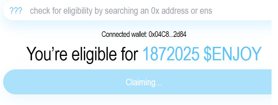 sytdao's tweet photo. 🔥🔥Free Instant #Airdrop For Active Zora Network Users

🔥Claim : 1872015 $ENJOY 👇

https://t.co/STJFe81S3x

⚡️🤑Swap Here 👇

https://t.co/sQSuXbek92

🎁Currently Value 0.02 ETH 

Airdrop Eligibility 
▫️ Top 500 Creators
▫️ Top 10,000 Collectors
▫️ Farcaster/Energy NFT Minters https://t.co/8b4hZWKV2y