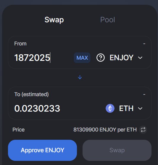 sytdao's tweet photo. 🔥🔥Free Instant #Airdrop For Active Zora Network Users

🔥Claim : 1872015 $ENJOY 👇

https://t.co/STJFe81S3x

⚡️🤑Swap Here 👇

https://t.co/sQSuXbek92

🎁Currently Value 0.02 ETH 

Airdrop Eligibility 
▫️ Top 500 Creators
▫️ Top 10,000 Collectors
▫️ Farcaster/Energy NFT Minters https://t.co/8b4hZWKV2y