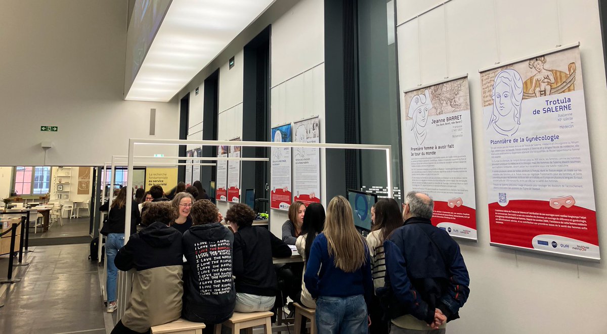 #8mars Nous recevons aujourd’hui des lycées de @actoulouse au @QuaiDesSavoirs. Les élèves rencontrent des femmes scientifiques en lien avec l’#IA au cœur de l’exposition L’Effet Matilda V2. De quoi être inspiré•es !