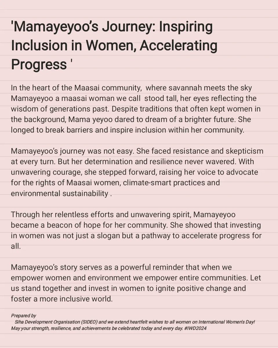 Happy International Women's Day from Siha Development Organisation!
#IWD2024 
#InspireInclusion #InvestInWomen #AccelerateProgress #EnvironmentalSustainabiliy 🌟🌍💪