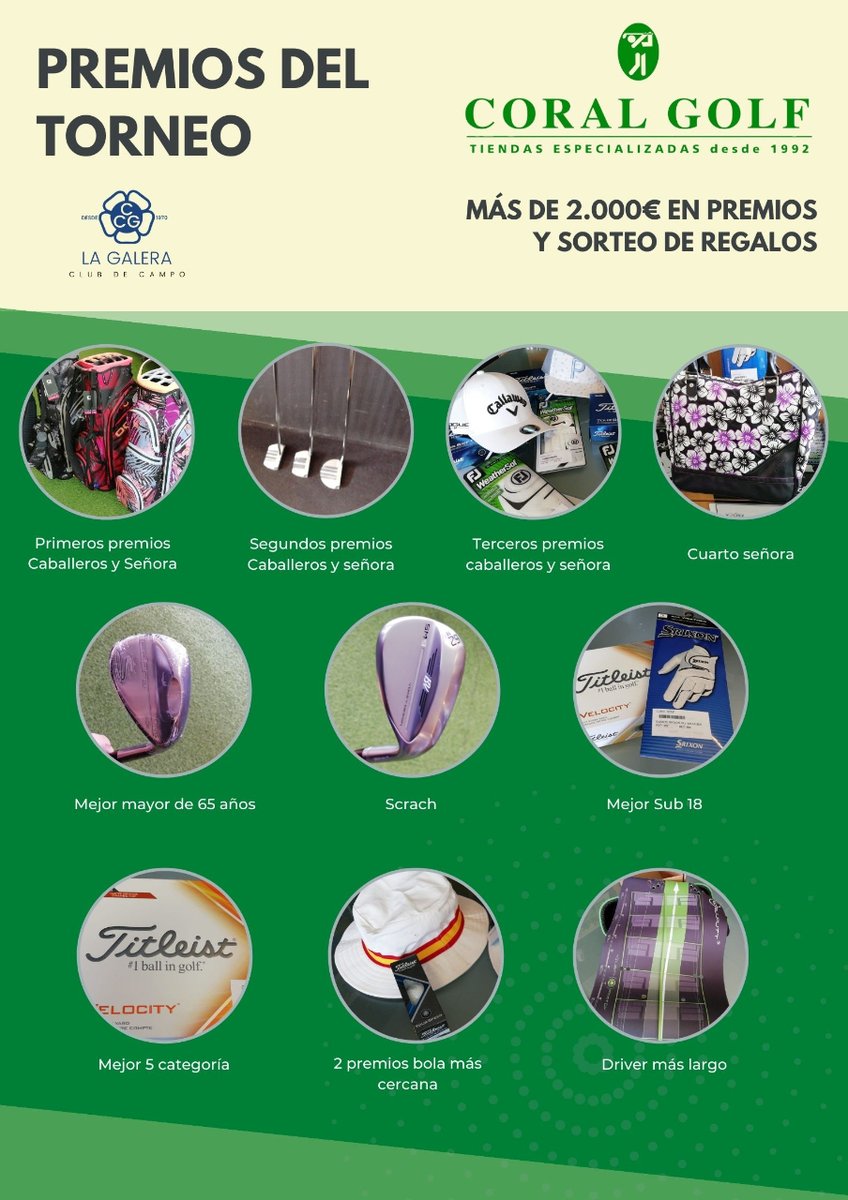 ccLagalera's tweet photo. ⛳🏌️ ¡Anunciamos con emoción el I Torneo CORAL GOLF en el Club de Campo La Galera! 🏆 Más de 2000€ en premios y sorteos te esperan el próximo 23 de marzo. Inscripciones en la Conserjería del club, teléfono 983 331 977, email: deportes@lagalera.net o por WhatsApp al 638 397. https://t.co/sziIhZ0RCJ