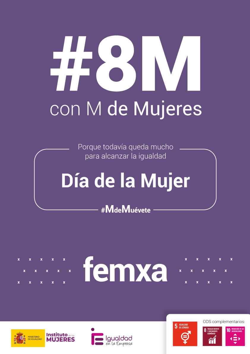femxafx's tweet photo. Porque todavía queda mucho para alcanzar la igualdad, nos adherimos a la campaña 'Muévete, con M de mujer. Todas las mujeres' de @IgualdadGob. 

A lo largo de nuestra trayectoria hemos demostrado una enorme sensibilidad hacia la igualdad de género y el uso de un lenguaje igualitario y no discriminatorio, así como un gran interés por la mejora de las condiciones de trabajo, promoviendo medidas de conciliación de la vida laboral con la personal y familiar y favoreciendo una cultura empresarial orientada a la igualdad y a la prevención de cualquier conducta discriminatoria.

Para garantizar dicha igualdad y la no discriminación entre mujeres y hombres, Femxa cuenta con un Plan de Igualdad transversal y con una Comisión de Igualdad encargada de diseñar, evaluar y realizar el seguimiento de las diferentes medidas puestas en marcha.

De este modo seguimos adelante con el trabajo a favor de la igualdad que comenzamos con el Día de la Igualdad Salarial y con nuestro compromiso con el @PactoMundial para alcanzar los objetivos de la agenda 2030.

#8M
#conMdeMujeres
#MdeMuévete
#ConMdeMovimiento
#DíaInternacionaldelaMujer
#8deMarzo
#igualdad