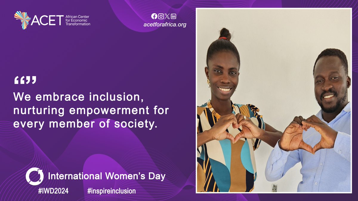 In 1950, Africans made up 8% of the world’s population. By 2050 we will make up 25% - half will be women. 1 in 8 people on our planet will be an #African #woman. To succeed, we have to #include in our transformation journey. @AcetforAfrica we practice what we preach! #IWD2024