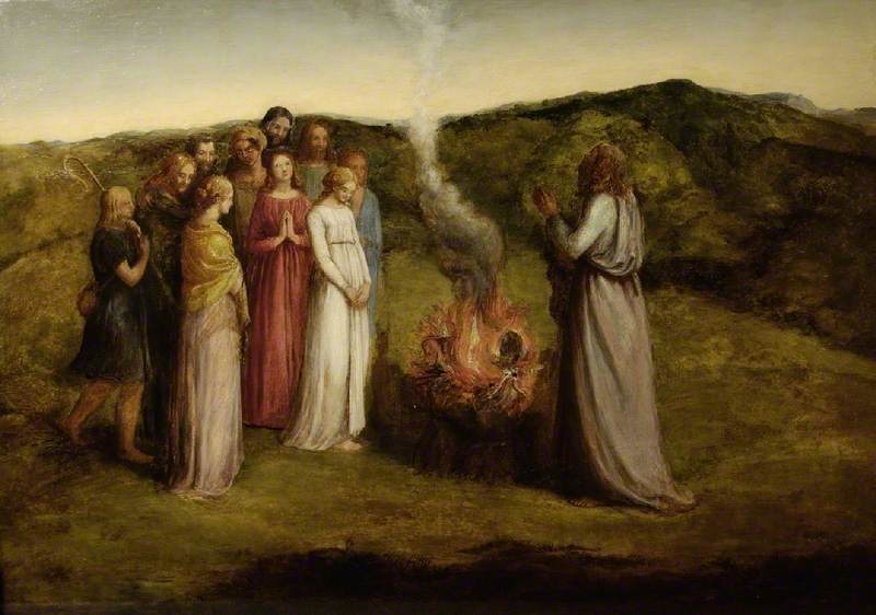 Celebrating International Women's Day with a painting by Hannah Palmer of Job Offering a Sacrifice on His Return to Prosperity. Hannah was married to Samuel Palmer and was a good artist in her own right. 
This image in the Fitzwilliam Museum.
#samuelpalmer