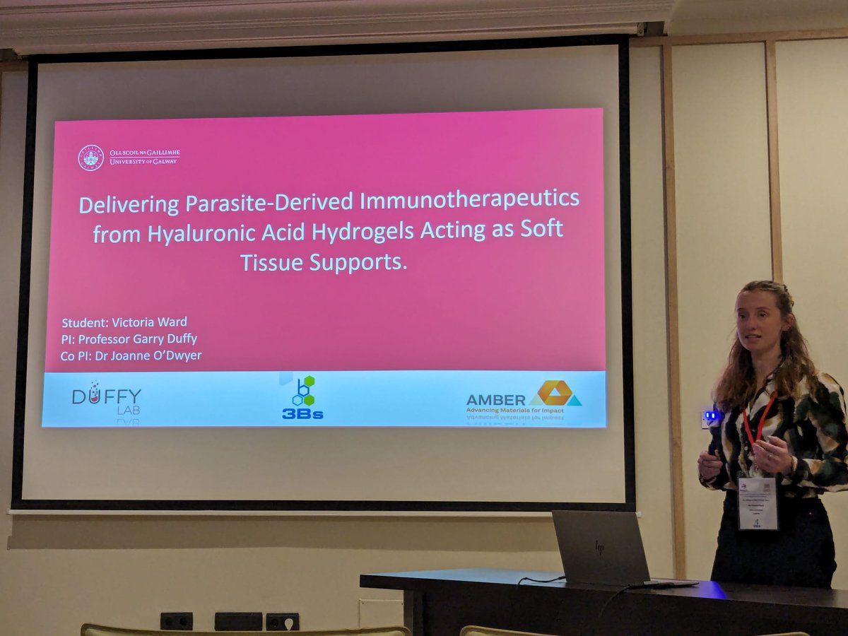 This conference has been a great experience to study a range of biomaterials used in medicine today. It was a pleasure to present my PhD research and results 🧪 Thank you @ambercentre for this opportunity. @3BsMaterials