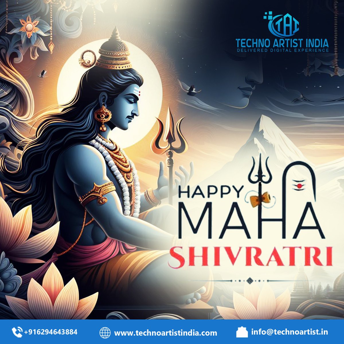 theartisttechno's tweet photo. Techno Artist India Sending warm wishes on the pious occasion of Maha Shivratri. 

#marketingUnity #brandMagic #technoartistindia #mahashivratri2024 #shivratri #digitalmarketing2024 https://t.co/oU9EUU33cn