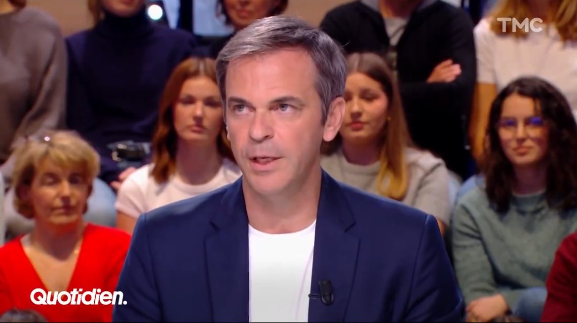 DestinationTele's tweet image. VÉRIDIQUE ! Olivier Véran hier soir sur Quotidien :
&quot;Je voudrai saluer votre rigueur (sic) à #Quotidien, car je suis ici dans une émission qui est sans doute la dernière à refuser de recevoir le Rassemblement National, et bravo pour ça, car les digues vous savez ce que c&apos;est !&quot;