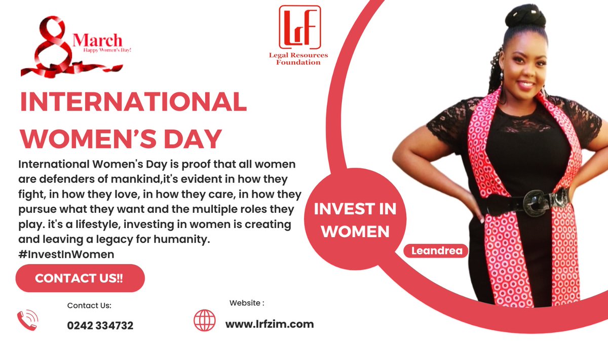 LRFZimbabwe's tweet image. Happy International Women&apos;s Day from  Leandrea Martin, LRF Bulawayo #InvestInWomen #AcceleratingProgress