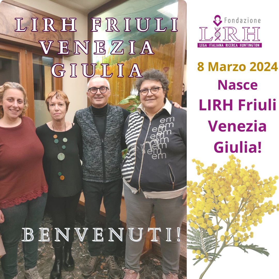 Oggi diamo il benvenuto all'Associazione LIRH Friuli Venezia Giulia! Buona #festadelladonna a tutte le donne coinvolte da una #malattiarara 

Scopri di più: shorturl.at/yAX45

#consapevolezza #malattiadihuntington #retelirh #mettiamocuranellaricerca