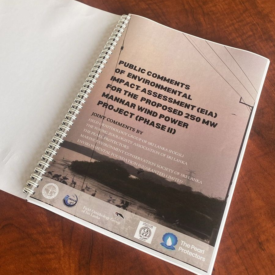We have submitted our public comments on the Environmental Impact Assessment for the proposed Mannar Wind Power Project (phase 2) This was a collaborative comment with @EFL_1981 @yzasrilanka @mecsofsl & FogSL #EIA #Mannar #windfarm