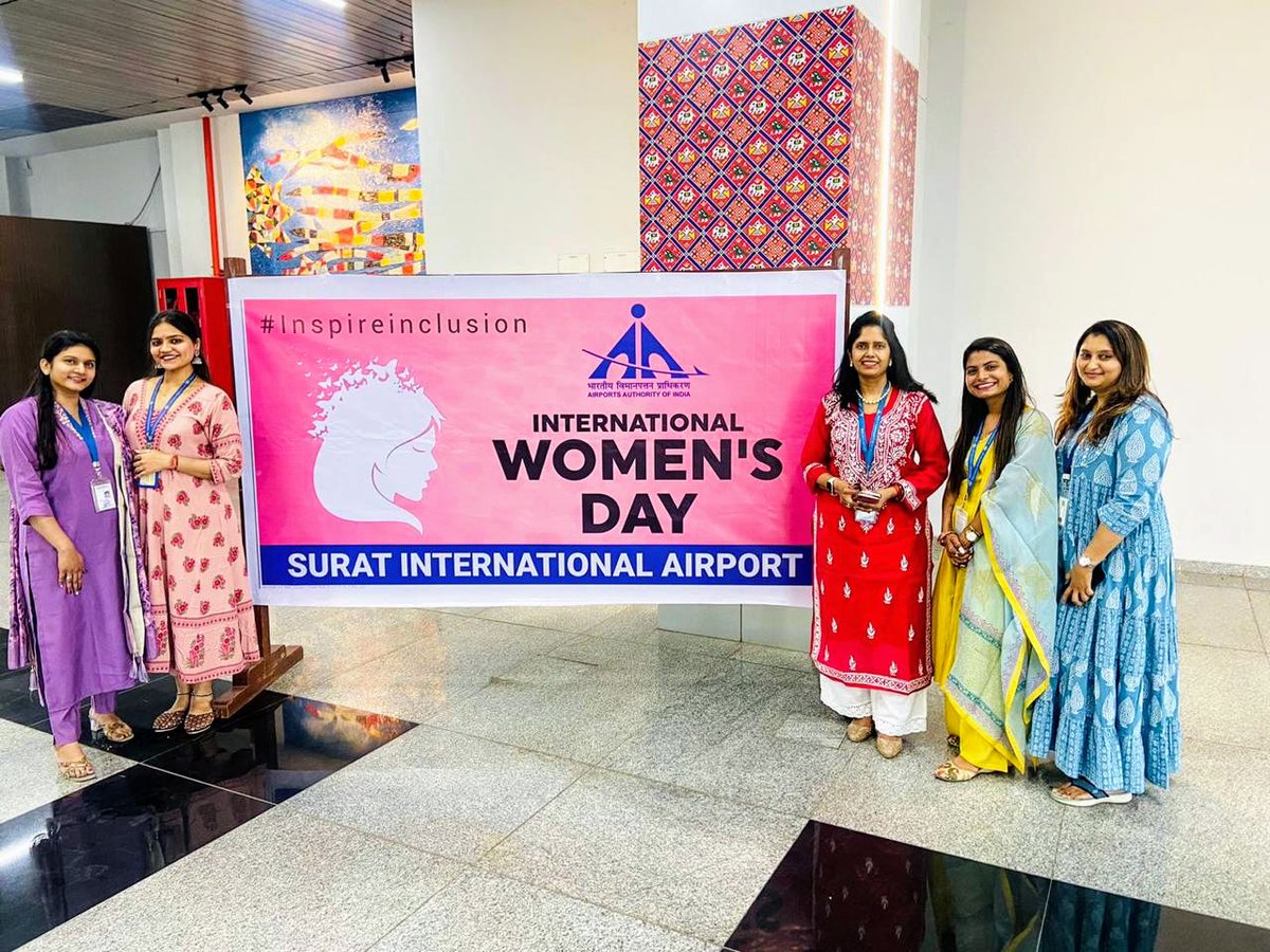 Today, we celebrate the remarkable achievements and contributions of women. Happy International Women's Day from Surat International Airport! Let's continue to empower, support and uplift women in all their endeavors. #InternationalWomensDay #EmpowerWomen @AAI_Official @aairedwr