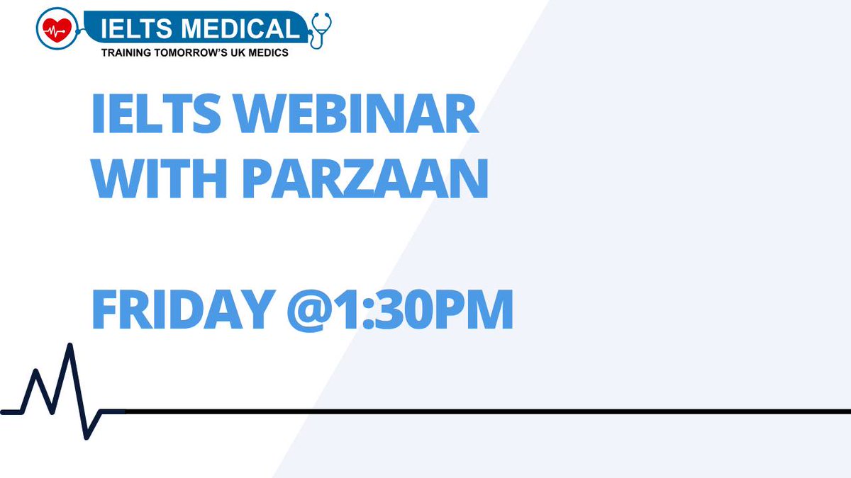 IELTS Medical have a weekly webinar covering IELTS course options with us: Join Parzaan for information and an interactive Q+A about our various study pathways and details of the courses on offer.

Next IELTS webinar
8th March, 2024 01:30 PM
us06web.zoom.us/webinar/regist… 

#IELTS