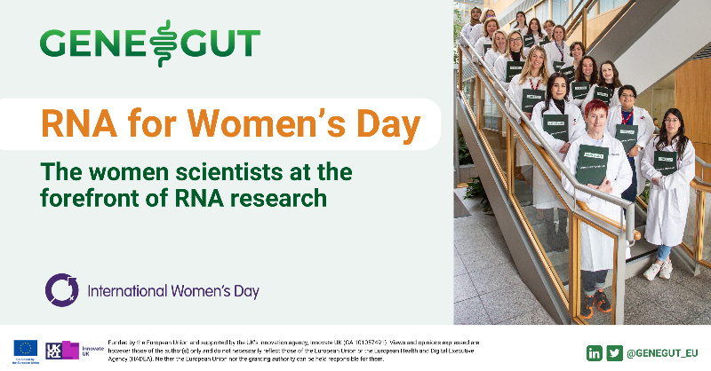 GENEGUT_EU's tweet photo. RNA for #InternationalWomensDay ♀ 🧬

In celebration of #IWD2024, we want to highlight the remarkable contributions of women scientists in the field of #RNA research - paving the way for #GENEGUT 👇