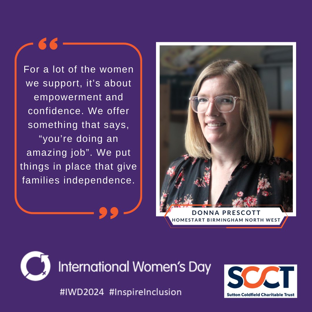 Our first post for #InternationalWomensDay focuses on Donna Prescott. Donna is the Scheme Manager of @HomeStartBham, a charity which works with families with a child under the age of 5. #IWD2024 Read Donna’s story here: tinyurl.com/34rr62rb