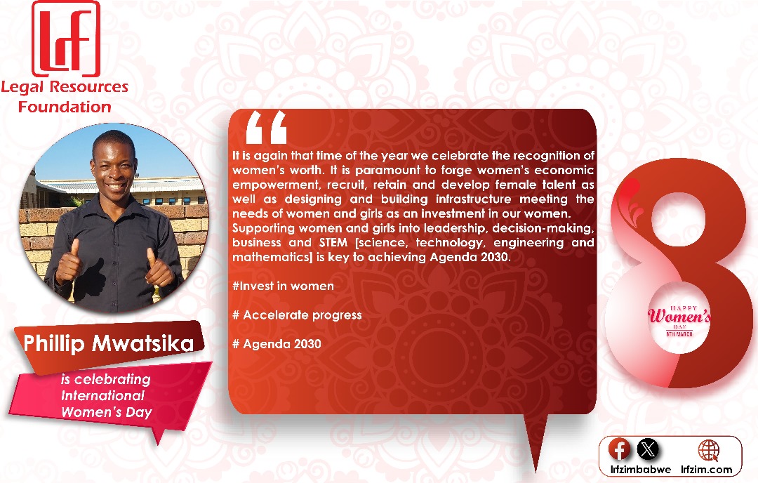 LRFZimbabwe's tweet image. Happy International Women&apos;s Day from Phillip Matsika , LRF Chipinge #InvestInWomen #AcceleratingProgress