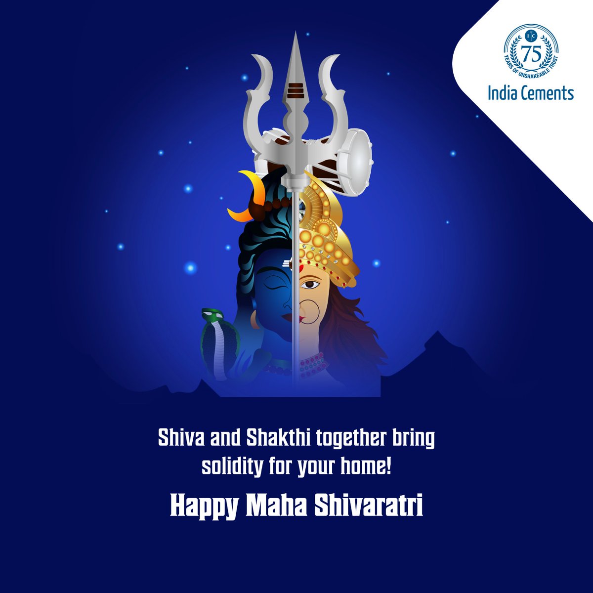 May this Maha Shivaratri bring the strength of the two into your home on this day and forever.

Happy Maha Shivaratri.

#IndiaCements