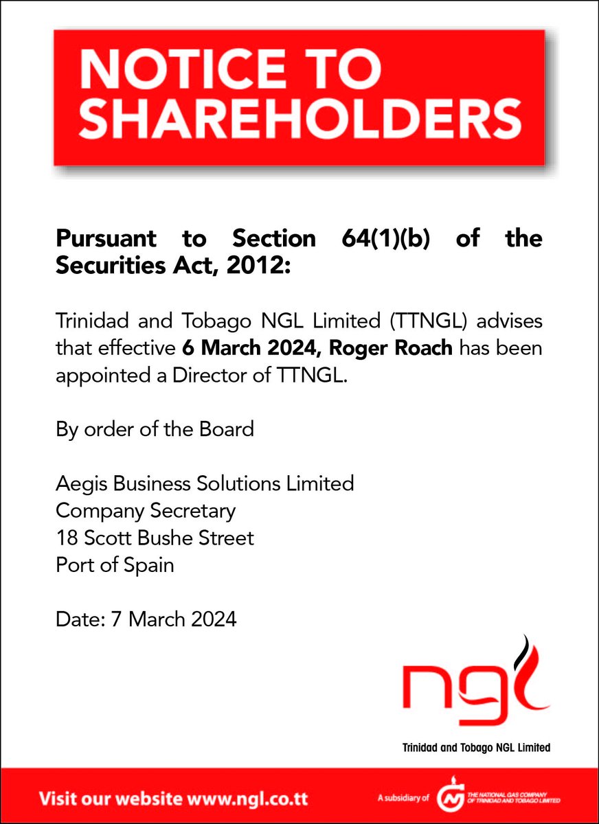 Notice to TTNGL Shareholders