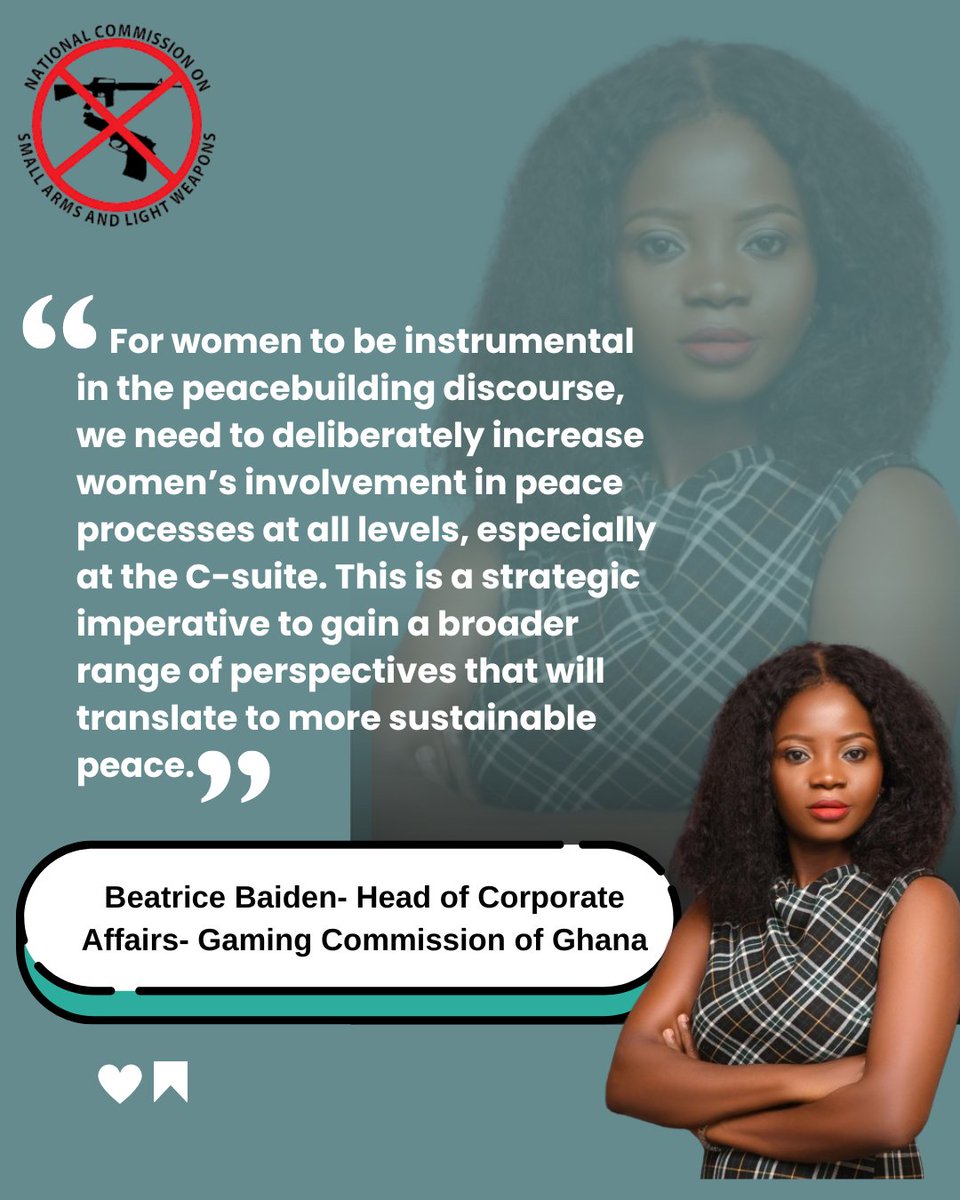 SmallArmsGh's tweet image. #IWD2024: #InvestInWomen reflecting on the vital connection between disarmament, peace, and security, emphasizing the imperative to invest in women for sustainable peace.