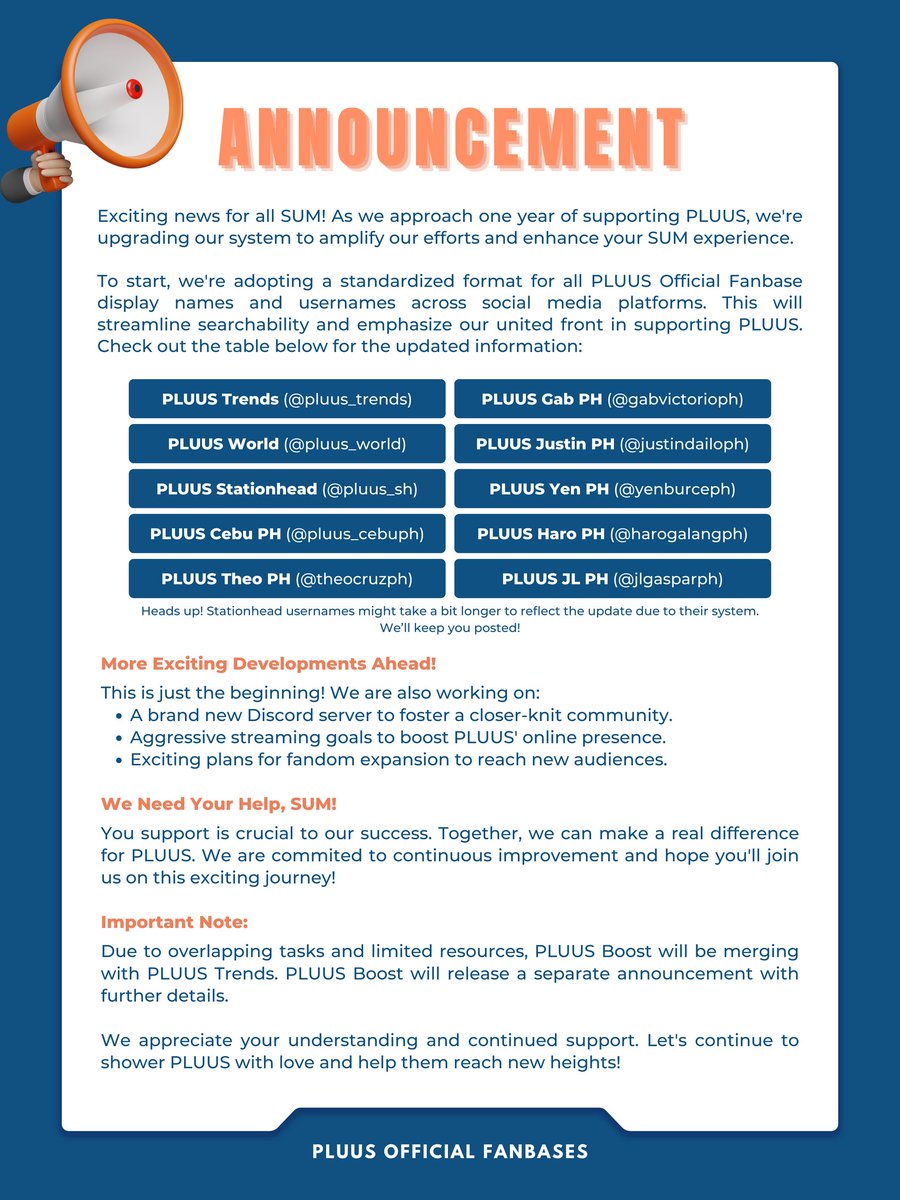 pluus_trends's tweet photo. [📣]

BIG NEWS! The PLUUS Offical Fanbases are getting an upgrade! ✨

Check out the full announcement for all the exciting details.

P.S. You can now find us as @pluus_trends across all platforms!

#AlwaysPLUUS #PLUUS @pluus_official https://t.co/G6wzcfQpju