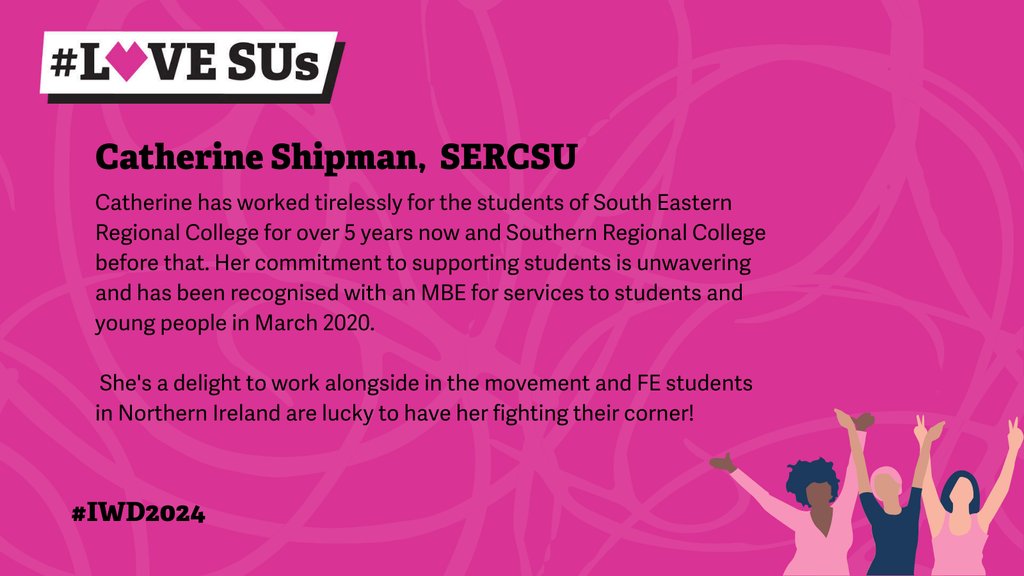 nusconnect's tweet photo. First up for our #IWD2024 celebration is Catherine Shipman of @S_ERC SU
who never stops fighting the corner for students!
#LoveSUs #InspireInclusion https://t.co/GY3bb5kA5s