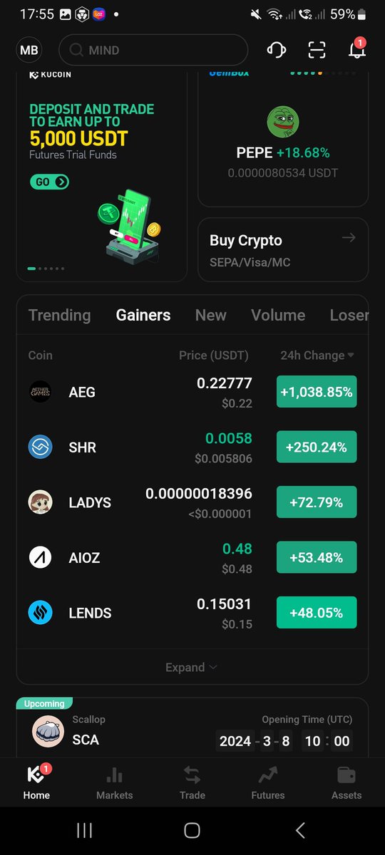 $SHR taking 2nd place on Kucoin top gainers board today #sharering #DigitalID @ShareRingGlobal