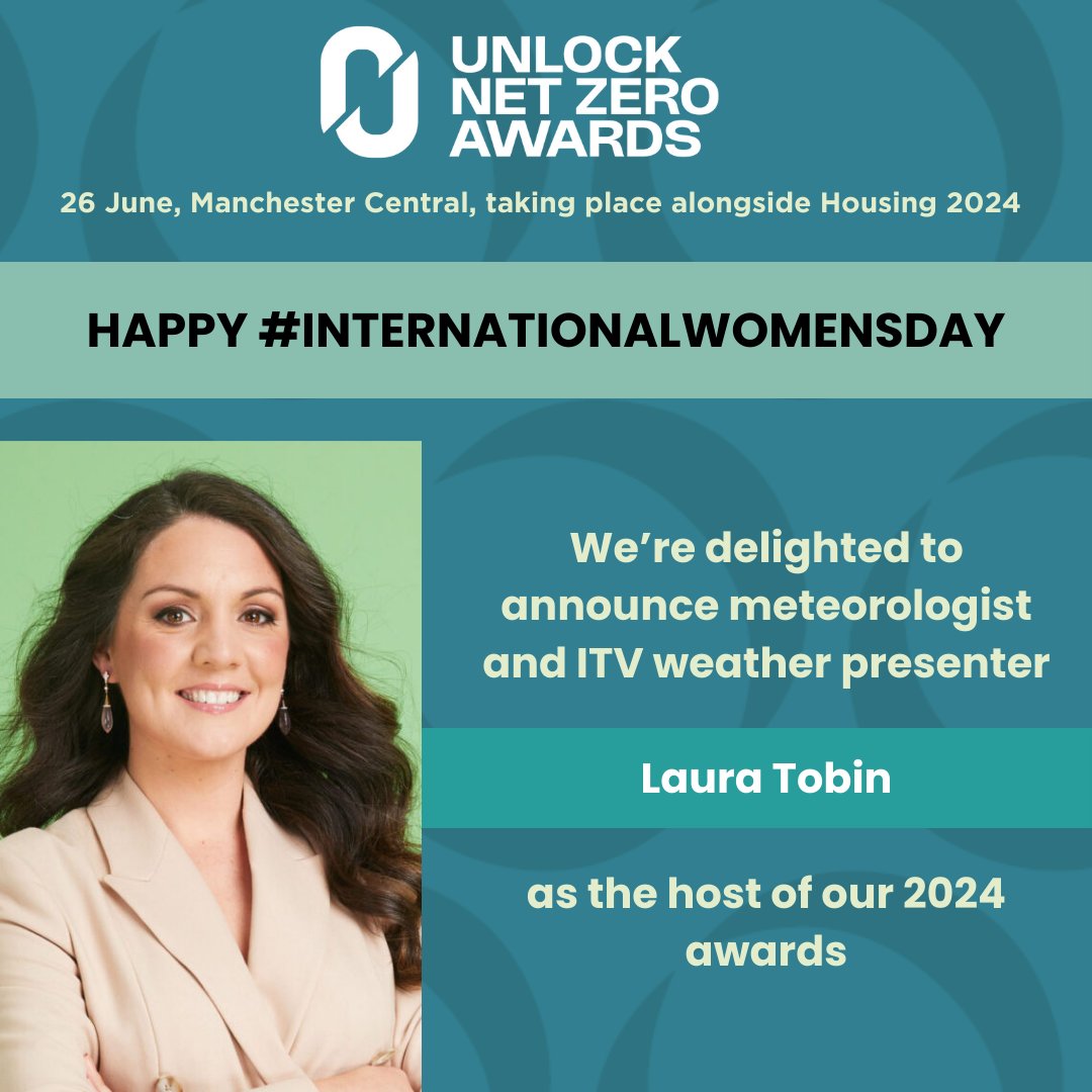 🌟 Happy International Women's Day!🌟 We are delighted to announce meterologist and ITV weather presenter, Laura Tobin, as the host of the 2024 #UnlockNetZeroAwards! Find out more about how can get involved with the awards here: unlocknetzero.co.uk/awards