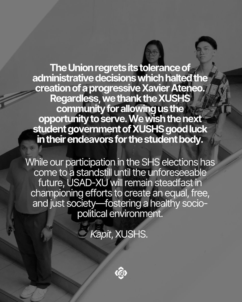 USADXavier's tweet photo. Write-up by Office of the Solicitor General
Design by Office for Agitation and Propaganda

—

#USADXavier
#Kapit!
#XUSHSExecSenateElections https://t.co/N6No6KbnL3