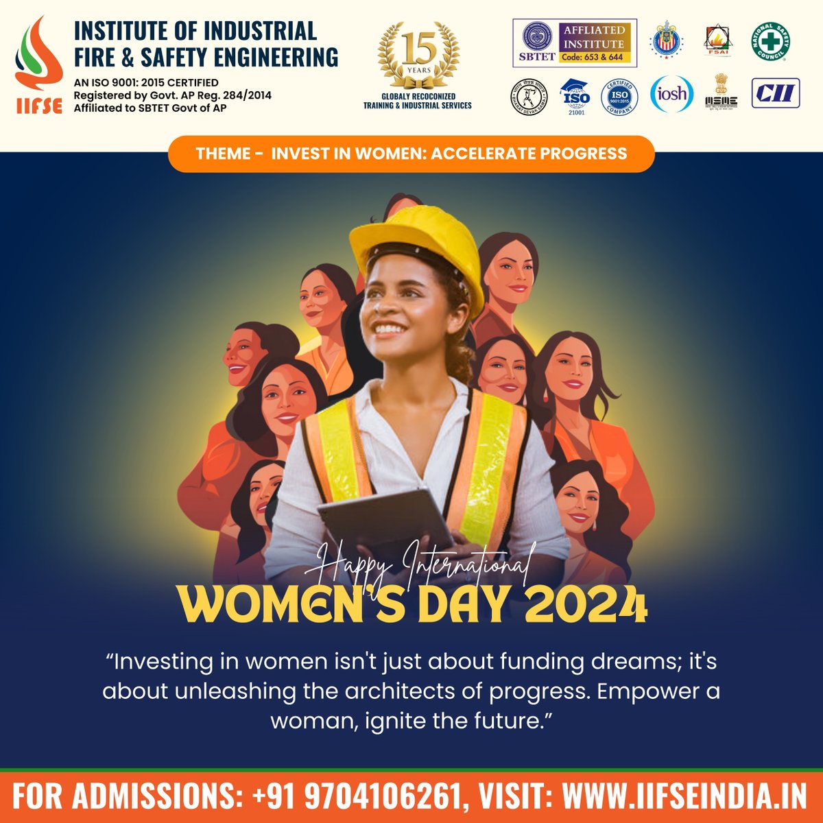 INSTITUTEOFIND2's tweet photo. π Happy International Women's Day 2024 from IIFSE! π
π Admissions Open: Call +91 9704106261
visit https://t.co/d5JDelCT2e to learn more and secure your spot today!
#InternationalWomensDay #InvestInWomen #IIFSE #Empowerment πΌπ©βπ
#IIFSEIndia #AdmissionsOpen #FireSafety https://t.co/PhNL8erso7