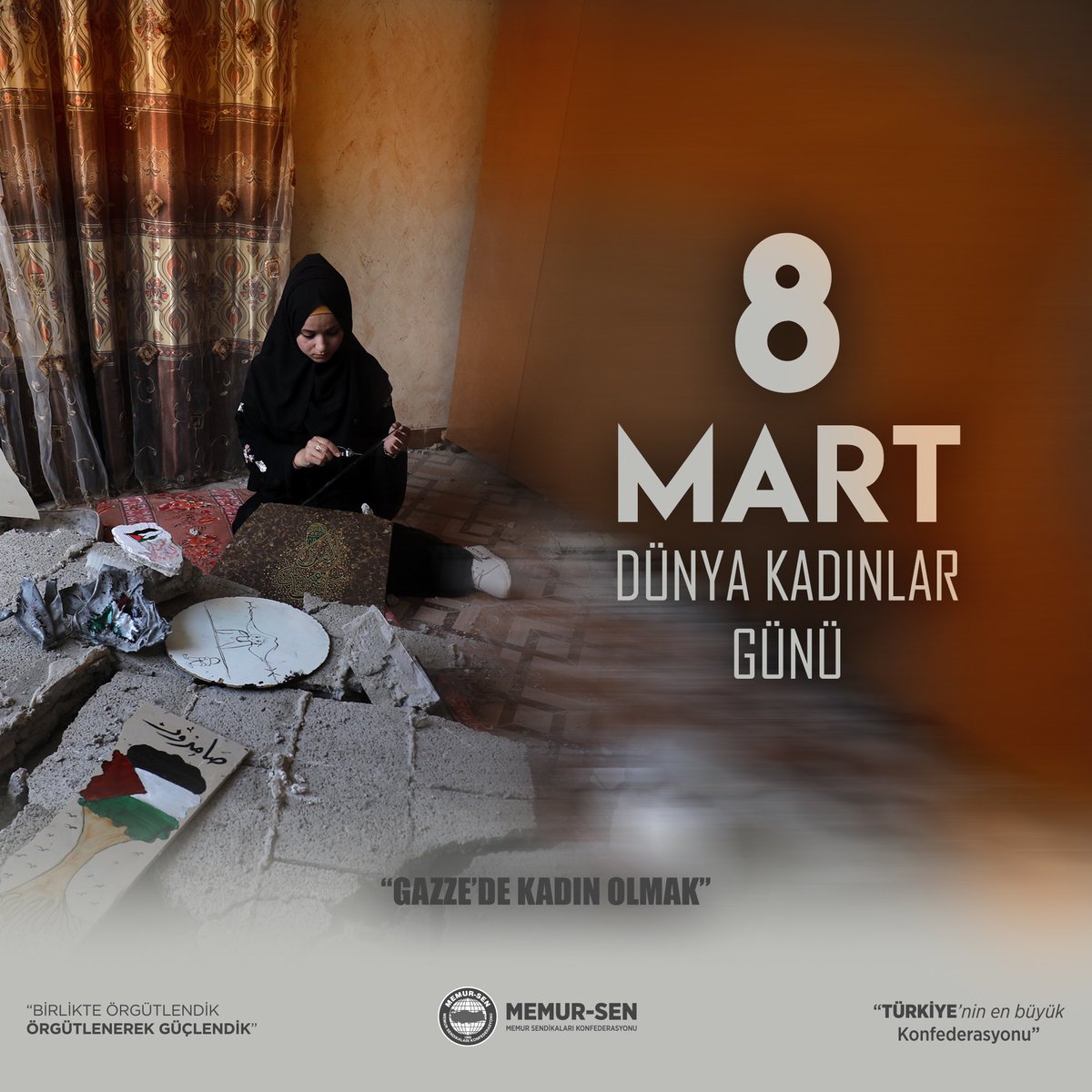 _aliyalcin_'s tweet photo. “ #8MartDünyaKadınlarGünü ve Gazze'de Kadın Olmak “

Kadın ve anne olmanın en zor olduğu yerin adıdır Gazze. Ekim ayından bu yana 9 bin kadın hayatını kaybetti. Gazze'de her gün ortalama 37 anne işgalci İsrail tarafından öldürülmektedir. Gazze'deki her 10 kadından 9'unun gıdaya erişimi erkeklere göre daha zor durumdadır. 

Evi yıkılmış, yuvası dağılmış, çocuklarını ve eşini cennete uğurlamış Gazzeli kadınların feryadına kulak tıkamış, en önemli hak olan can emniyetinin kalmadığı bir dünyada kadın hak ve hürriyetinden bahsetmek zor doğrusu.

Kadınların insan onur ve haysiyetine yaraşır şekilde özgürlüğe ve eşit yaşam hakkına sahip olduğu, çocuklarının güvenliğinden ve geleceğinden endişe duymadığı daha adil bir dünya temenni ediyorum. 

Filistin,Suriye, Doğu Türkistan ve tüm mazlum coğrafyalardaki kadınlar başta olmak üzere kadınların 8 Mart Dünya Kadınlar Günü'nü kutluyorum.