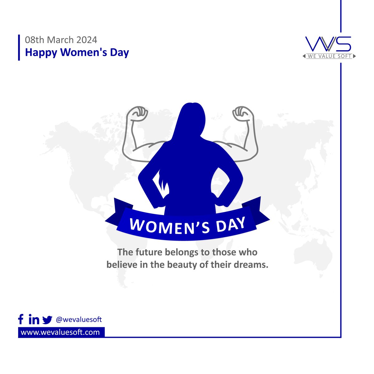 WeValueSoft's tweet photo. Strong women. May we know them, may we be them, may we raise them. #HappyWomensDay
.
.
Visit our website: https://t.co/L4CIhZ2ijh
.
.
.
.
#WomeninTech #DiversityandInclusion #women #womensday #strong #celebration #march08 #businessowner #businesswoman #womeninbusiness https://t.co/Fv8wGgi2mZ