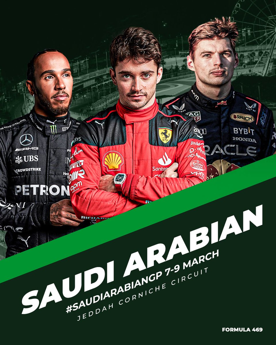 Formula469's tweet photo. 🏁 Lights, Speed, Action! 🌙✨ Dive into the heart of the Middle East for the electrifying @SaudiArabianGP 🇸🇦 this weekend at the @JeddahCircuit - a marvel of speed and strategy under the starlit Arabian sky. 🌌

With…Read https://t.co/Gr8hRvWvzW

#SaudiArabianGP #F1 #Formula469 https://t.co/STEuyTxGZp