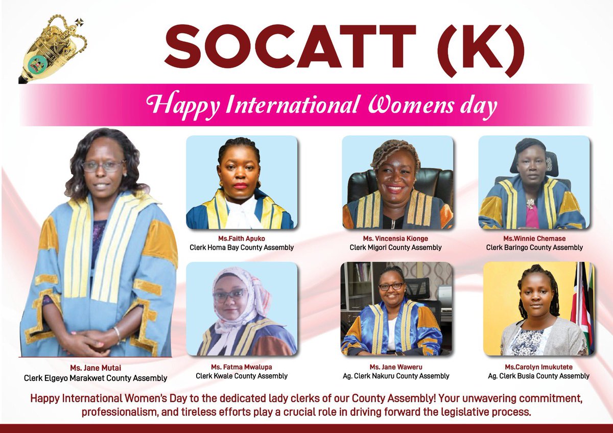 socattkenya's tweet photo. Today, we celebrate your invaluable contributions to governance and commend your leadership, resilience, and dedication to public service. 
Here's to strong women: may we know them, may we be them, may we raise them. #InternationalWomensDay2024 https://t.co/kOyMmP1feW