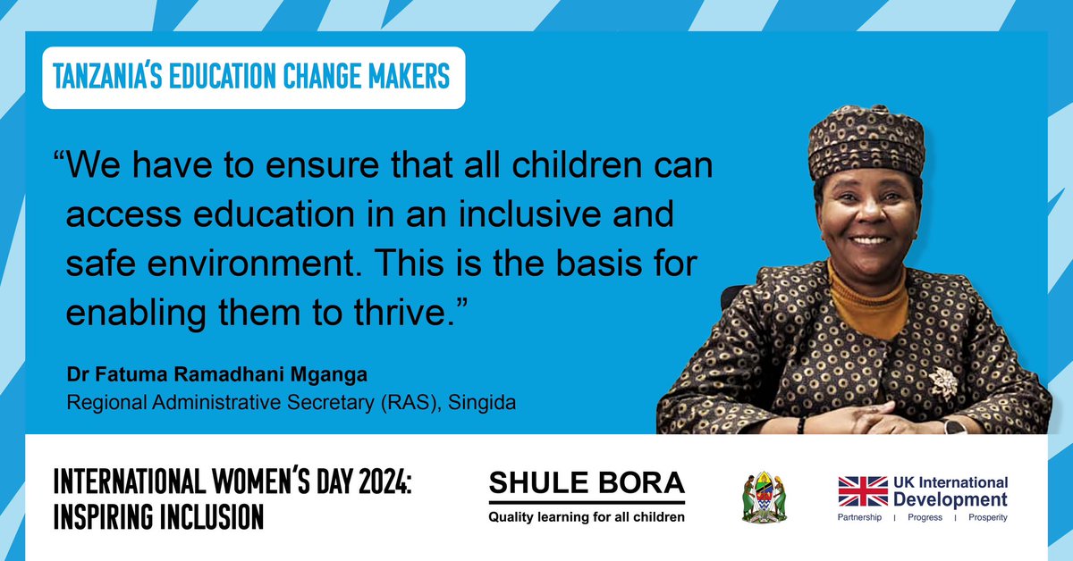 ShuleBora's tweet photo. Happy #InternationalWomensDay
Today and everyday, let's celebrate the power of education to break barriers and inspire #inclusion.
Together, we can ensure every girl has access to #qualityeducation.
@UKinTanzania @wizara_elimuTz @ortamisemitz @Camb_Ed @TIE_Tanzania #ShuleBora https://t.co/ztrQx0MGIx