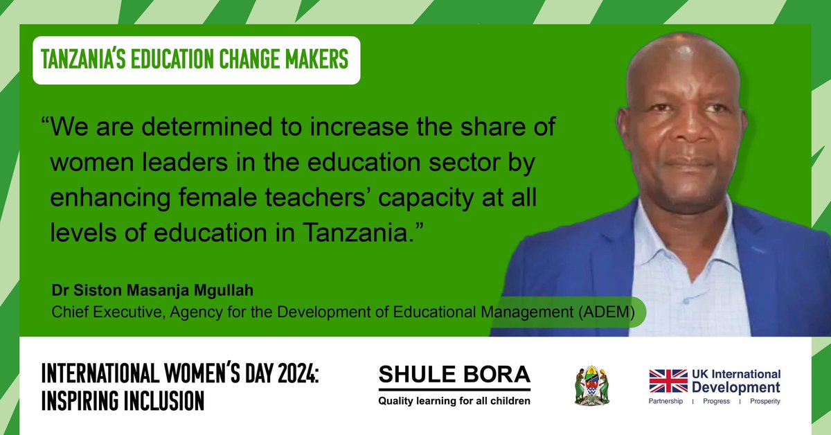 ShuleBora's tweet photo. Happy #InternationalWomensDay
Today and everyday, let's celebrate the power of education to break barriers and inspire #inclusion.
Together, we can ensure every girl has access to #qualityeducation.
@UKinTanzania @wizara_elimuTz @ortamisemitz @Camb_Ed @TIE_Tanzania #ShuleBora https://t.co/ztrQx0MGIx
