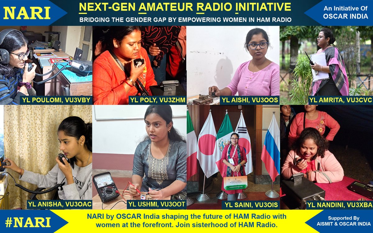 Happy #InternationalWomensDay2024 to YLs! Join the sisterhood of #HAMRADIO! NARI by OSCAR India shaping the future of HAM Radio with women at the forefront. Thanks to WPC Wing, @DoT_India for supporting HAM activity in India. @OnkarNath_IRRS @RiaJairam @PMOIndia @ITU