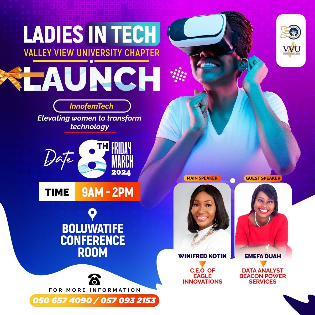 Join me today at @VVUniversity as we launch Ladies in Tech-Valley view chapter. I am privileged to do this together with @Win_Kot Winnifred Kotin and other speakers as well @starboy_abefe @som_nnamani @teejay_salako #iwd24 #InternationalWomensDay2024 #InternationalWomensDay