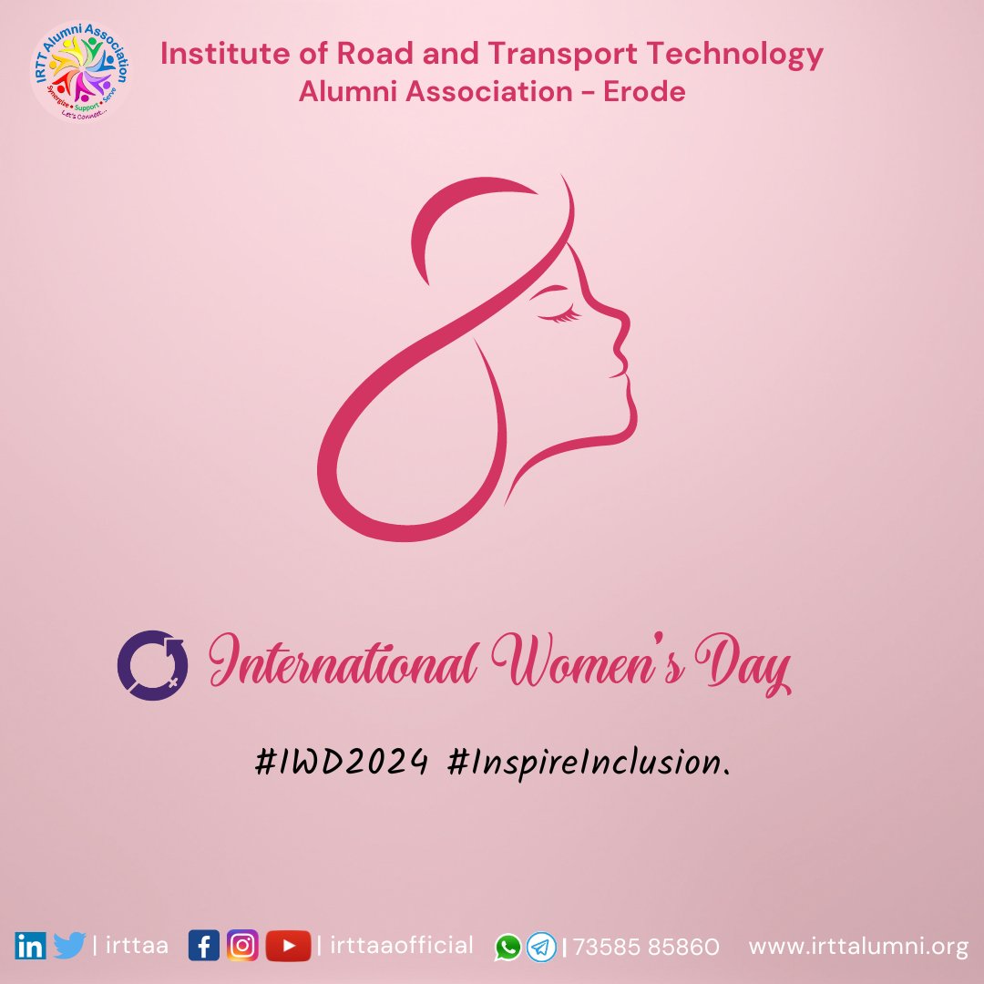 irttaa's tweet photo. @womensday
"Happy International Women's Day to all the incredible women around the world! Today, we celebrate your strength, resilience, and achievements. #InternationalWomensDay #IWD2024 #InspireInclusion https://t.co/Rs8A6lbZfu